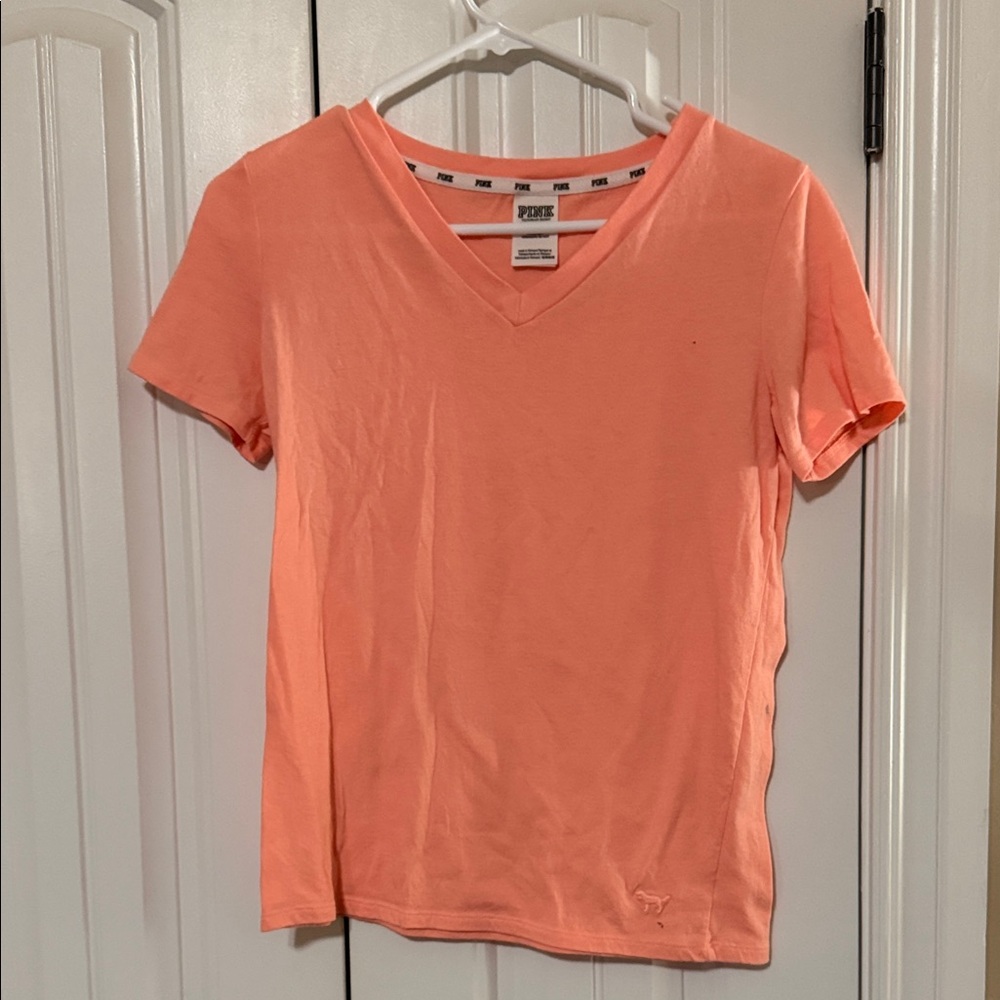 PINK Victoria's Secret Coral V-Neck Tee